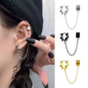 Punk One-peice Tassel Clip Earrings Cross Hoop Earrings for Women Teens Men Ear Cuffs Alloy Hip Hop Jewelry Earing Metal Chain - Image 3