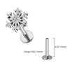 Titanium 16G Snowflake Flower Conch Helix Tragus Cartilage Stud Earring Monroe Labret Lip Piercing - Image 14
