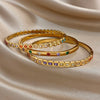 316L Stainless Steel Cuff Bangle For Women Charm Colorful Cubic Zircon Filled Inlaid Bracelet Gifts - Image 5