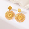 316L Stainless Steel Exaggerated Golden Flower Dangle Earrings For Women Jewelry Gift Party - Image 6