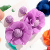 Summer Colorful Lafite Chiffon Flower Earrings for Women Boho Handwoven 3D Flower Fabric Drop Earring Beach Party Jewelry Gifts - Image 4