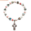 Cross Charm Beaded Stretch Bracelet in Multiple Colors - Image 11