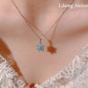Sweet Silver Blue Sparkling Zirconium Snowflake Necklace, Feminine Collarbone Chain, Autumn and Winter Necklace - Image 5