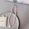 Colorful Beaded Choker Necklace with Heart Pendant Y2K Style - Image 11