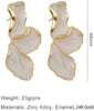 Cefiri Gold Plated Irregular Petal Earring For Women Unique Statement Flower Dangle Earrings Jewelry Gift - Image 2