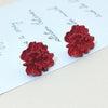 Red Flower Women's Stud Earrings Folded Floral Unique Design Korean Small Earrings Bohemian Ear Accessories - Image 5
