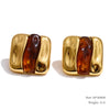 Multicolor Resin Hoop Earrings with Round and Square Shapes - Image 19