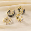Golden Plated Cubic Zirconia Drop Hoop Earrings for Women Huggies Party Jewelry Gifts - Image 5