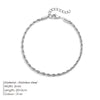 Braided Chain Anklet Rose Gold Plated Stainless Steel Textured Twist Design Women Accessories Summer - Image 11