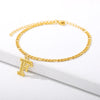 Vintage 26 Initial Letter Pendant Cuban Chain Anklet Gold Plated Leg Ankle Bracelets For Women - Image 21