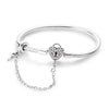 Bracelet Silver Charm Bracelet 17-20CM Golden Heart Love Key Clover Bracelet Bangle Women Jewelry Gift - Image 11