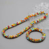 Woven Bead Necklace Glass Beaded Bohemian Statement Necklace Bracelet Hair Accessory Set For Women Jewelry Gift - Image 24
