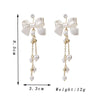 Elegant White Acrylic Bowknot Drop Earrings for Women Wedding Party Imitation Pearl Tassel Long Dangle Earrings Jewelry - Image 7