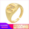 silver color A-Z Initial Signet Rings For Women Men Statement Ring 26 letters women adjustable rings - Image 5