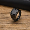 Stylish Black Stone Rings for Men Boys, Stainless Steel Geometric Square Ring Signet Ring,Jewelry Gifts for Him - Image 8