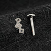 Titanium Triple CZ Cluster Cartilage Earring 16G Mini CZ Labret Tragus Helix Medusa Flat Back Piercing - Image 5