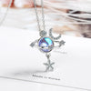 Silver Gradient Moonstone Star Moon Universe Diamond Zircon Women's Clavicle Pendant Necklace (40cm+3.5cm) - Image 5