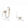 Korean Elegant Cute Rhinestone Butterfly Stud Earrings For Women Girls Metal Chain Jewelry Gifts - Image 6