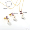 Purple Cubic Zirconia Imitaiton Pearl Pendants Earring Sets For Women Stainless Steel Chain Necklace Jewelry Sets - Image 3