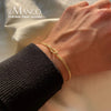 Gold Silver Stainless Steel Art Deco Knot Slim Snake Chain Bracelet Couple Social Art Jewelry - Image 5