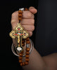 Wooden Rosary Beaded Chain Necklace Orthodox Crucifix Jesus Christ Cross Pendant Necklace Religious Prayer Jewelry for Priests - Image 2
