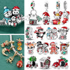 Silver Charm Christmas Santa Claus Reindeer Snowman Winter Bead Pendant Fit Bracelet Bangle Jewelry - Image 1