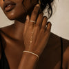 Bohemian Ring Bracelet Finger Hand Chain, Gold Plated Stainless Steel, Bead Slave Bracelet Jewelry for Women - Image 2