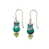 Delicate Square Oval Water Droplets Blue Green Yellow Stone Earrings Metal Silver Color Engagement Dangle Earrings - Image 6