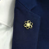 gold-plated stainless steel brooch: atomic structure design, lapel pin, gift for friends - Image 1