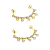 1pc Double Piercing 2 Hole Tassel Chain Mini Cz Hoop Earring Bling Cz Tennis Chain Clip on Earring Cuff Women Jewelry - Image 10