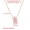 Natural Crystal Stone Rose Quartz amethyst citrine agate bullet Pendant Necklace Stainless Steel gold Chain Gemstone Jewelry - Image 3
