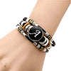 26 Letter A-Z Charms for Bracelets ID Name Friendship Black Braided Multilayer Punk Leather Bracelet Men Women Kids Family Gifts - Image 1