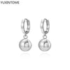 Silver Needle Minimalist 10mm Round Ball Pendant Earrings for Women Hoop Earrings Party Jewelry Gifts - Image 13