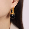 Black Beads Pendant Earrings For Women Stainless Steel Gold Plated Earrings Women's Imitation Pearl Earring Woman Jewelry - Image 9