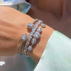 Three-Piece Open Bangle Set with Cubic Zirconia Accents - Image 3