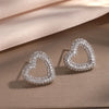 Loving Heart Zirconia Stud Earrings For Women Girls Silver Color Metal Crystal Ears Accessories Wedding Jewelry Gifts - Image 10