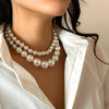 Two-Piece Imitation Pearl Beaded Choker Set in Gold-Tone - Image 9
