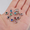 60 piece/lot Stainless Steel Crystal Pendant steel Gold Color 12 Birthstone Charm Round 6mm 6.5mm Rhinestones Charms - Image 5