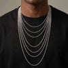 2mm Casual Stainless Steel Cuban Chain Necklace for Men,Hip Hop Punk Silver Color Metal Chain Link Layers Collars Jewelry - Image 2