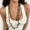 Bohemian Double-Layer Beaded Necklace with Irregular Stone Beads and Long Sweater Chain - Image 1
