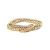 Beaded Stretch Bracelet with Crystal Accents in Gold-Tone - Image 2