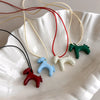 Colorful Horse Pendant Long Necklace for Women Adjustable Sweater Chain Necklaces Jewelry Gifts Accessories - Image 3