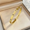 Stainless Steel Women's Bracelet Couple Bangle Cubic Zirconia Gold Color Jewelry Gift For Men - Image 3