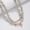 Retro Simple Heart Shaped Pendant Necklace Multi Layer Sweet Creative Irregular String Style Girl Birthday Jewelry - Image 6