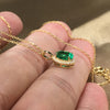 Simple and Elegant Green Cubic Zirconia Gold Color Necklace Women Wedding Anniversary Party Accessories Jewelry - Image 4