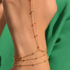 Multi-Layer Bead Chain Bracelet with Finger Ring Connector in Gold-Tone or Silver-Tone - Image 6