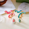 Seahorse Bangles Ring Set for Women, Stainless Steel Beach Daily Jewelry Set Gift Ocean Style - Image 3