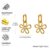 Gold Plated Five-petal Flower Wine Red Lacquered Earrings for Women Enamel Flower Ear Jewelry Holiday Party Gifts - Image 4