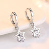 Silver Earrings Jewelry Retro Simple Pattern Purple White Zircon Earrings - Image 8