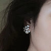 Luxuriant Flowers Earrings with Imitation Pearl Earrings for Women Wedding Party Temperament Female Jewelry - Image 4